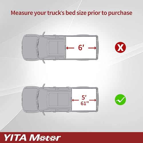 Image of YITAMOTOR Truck Tonneau Covers Soft Roll Up Compatible with 2019 2020 2021 2022 2023 2024 Ford Ranger 5' (61 inch) Bed