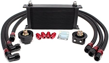 Universal 19 Row Oil Cooler Kit with Oil Filter Relocation Kit (Bar & Plate Core)