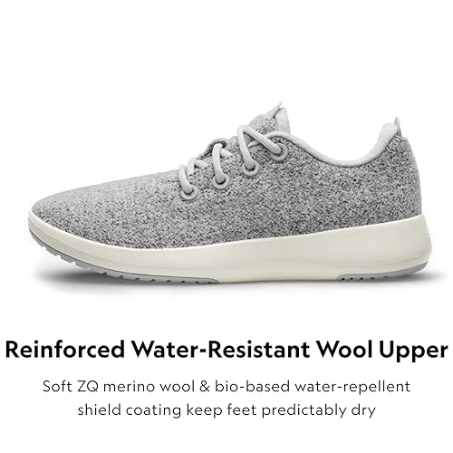 Allbirds Women’s Wool Runner Mizzle Water-Repellent Breathable Casual Walking Sneakers Made with Eco-Friendly Merino Wool - Light Grey (Natural White Sole) - 10 Medium