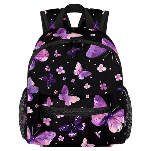 Sac à dos maternelle ergonomique et léger à motif papillon rose