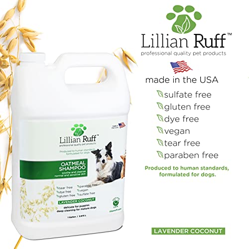 Lillian Ruff Calming Oatmeal Pet Shampoo For Dry Skin & Itch Relief With Aloe & Hydrating Essential Oils - Replenish Moisture & Deodorize - Tearless Dog Shampoo For Normal/Sensitive Skin (Gallon) #TOP1