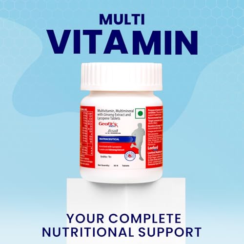 Image of Geofit Multivitamin & Multimineral for Men & Women (Combo Pack) | With Ginseng, Probiotics, Zinc, Vitamin C, D3, E, A, K & B-Complex | Daily Supplement for Energy, Immunity, Stamina, Gut, Heart, Bone & Muscle Health - 60 Tablets