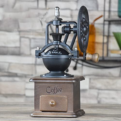 FGHJQ Handbetriebene Bohnenmühle im Retro-Stil, mit Riesenrad, manuelle Kaffeemühle, Kaffeemühle, Gewürzmühle, Kaffee… – Bild 6