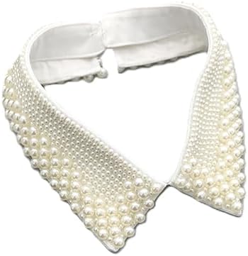 Beaded Pearl Collar – Detachable Faux Collars in White, Pink, or Black for Sweaters, Dresses & Blouses image 4