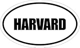 Magnet 6' Printed Euro Oval Style Decal Oval Harvard Magnet for Auto Car Refrigerator or Any Metal Surface.