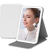 Lovespejo Compact Travel Makeup Mirror: Portable Vanity Mirror with 2000 mAh Rechargeable Battery...
