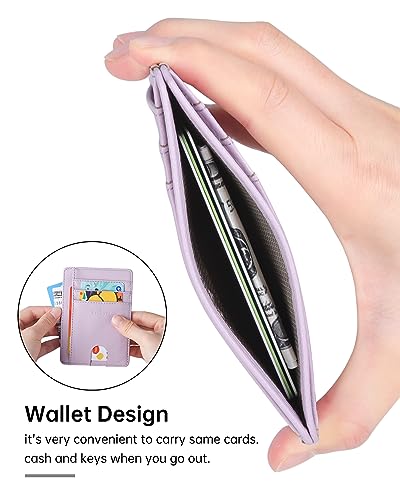 Image of Teskyer Slim Minimalist Wallet for Men, RFID Front Pocket Card Holder | Ultra Slim Front Pocket Design, 8 Card Slots, RFID Protection, Smooth Faux Leather for Everyday Carry