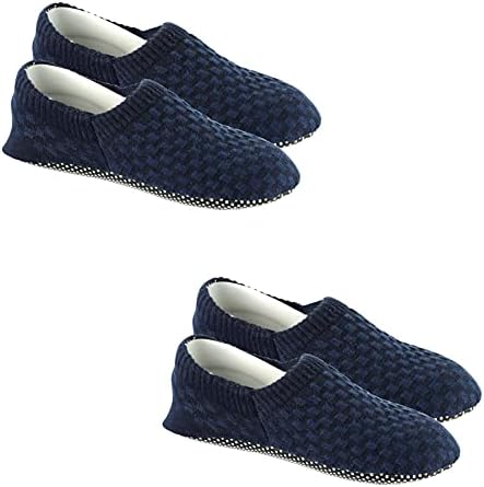 Footmate Anti Skid/Slip Slipper Socks (2 Pair Pack) โ Lightweight Rubber Grip Slippers Sock For Women & Men | Ultrasoft Comfort Slipper Shoes For Office, Home, Outdoor & Indoor