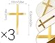 Emezddo 3 Stück Kreuz Tortendeko,Acryl Spiegel Kuchendeko,verwendet für Familie Hochzeit Geburtstag Party Kommunion Jubiläen Wohltätigkeitsveranstaltungen(Gold)