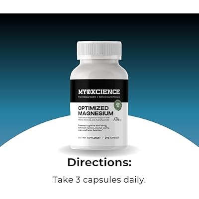 MYOXCIENCE Optimized Magnesium Glycinate + Magnesium Taurate (as ATAmag) for High Brain Bioavailability to Support Stress Relief and Sleep | 80 Servings