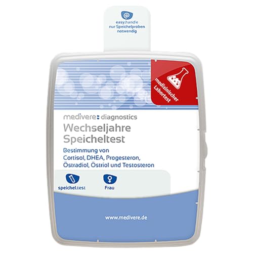 Prueba de saliva menopausia medivere - Prueba de menopausia para el hogar - prueba de hormona saliva para cortisol, DHEA, estradiol, estriol, progesterona y testosterona