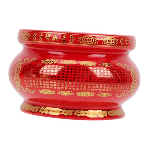 DECHOUS 赤い道教の香炉 amazxon amazdn ?mazon わを 仏教線香炉 線香ホルダー中国 コーン香立て レトロな 飾り 古典的な の装飾 仏具 セラ