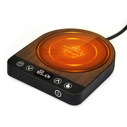Anbanglin Smart Coffee Mug Warmer, 50W Fast Heating Coffee Warmer for Desk with 5 Temperature Control & 2-12H Auto Shut Off, Electric Large Panel Cup Warmer for Milk, Tea, Beverage, Candle, Wood