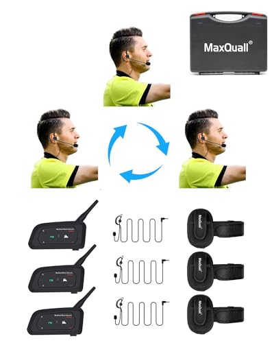 Maxquall Referee Headset 3 Referees Talk Same time Football Wireless Headsets Coach Headset Soccer Communication System Sets