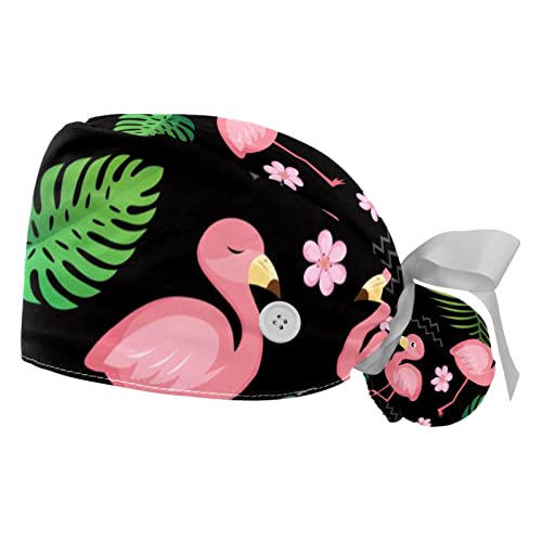 Casquettes de travail ajustables JDEZ flamants roses pour hommes et femmes