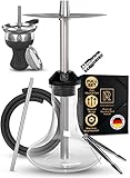 😋KINDERLEICHTER AUFBAU - Einfach und schnell aufgebaut. Wasser in die Bowl rein, stecke Shisha Rauchsäule in die Base, verbinde den Schlauch mit Shisha Mundstück. Kein Shisha Schlauchadapter nötig!