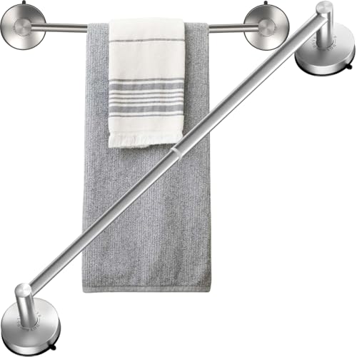 DGYB Adjustable Suction Cup Towel Bar for Bathroom 14-27 Inch Brushed Towel Rack No Drill Removable Shower Towel Holder for Glass Door by DGYB - Used condition - US$21.09