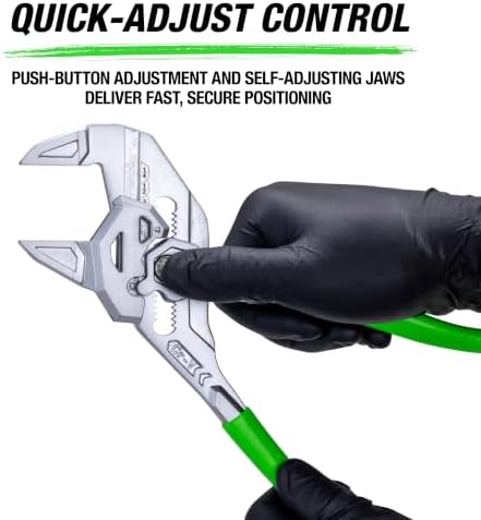 OEMTOOLS 10-Inch Pliers Wrench with Parallel Smooth Jaws & Push Button - 2