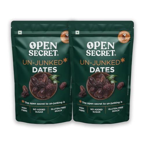 Image of Open Secret Dates | 1kg | Healthy Snacks, Khajoor, Khajur, Dry Fruits, Dates with No Added Sugar Healthy Food & Nutritious (500gm x 2)
