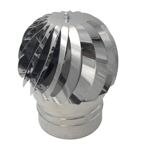 EINSIDE Comignolo girevole, Cappello eolico per camini in acciaio inox AISI 304, Base tonda, ø 100 mm