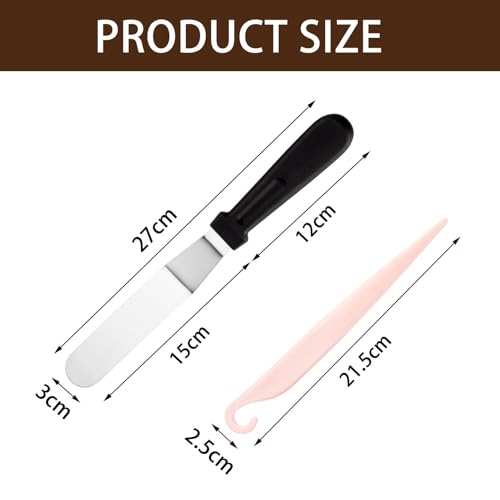 Palette Knife Cake Decorating Tool Set – Stainless Steel 6-inch Spatula for Smoothing Icing and Pastries + 1 Cake Lifter - Image 3