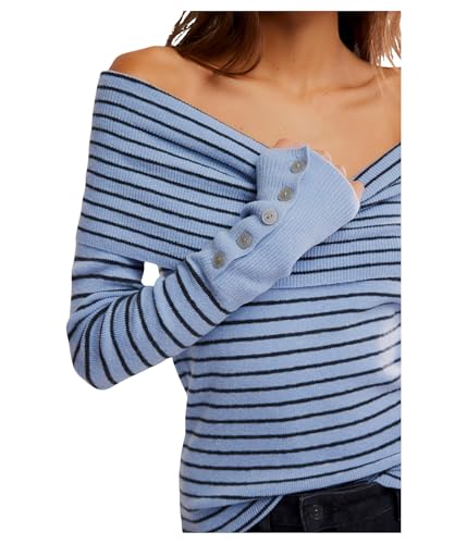 Free People Women's Evergreen Sweater, Peri Combo4