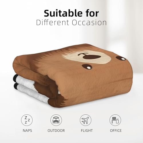 Couverture polaire ours en flanelle double face pour lit et canapé