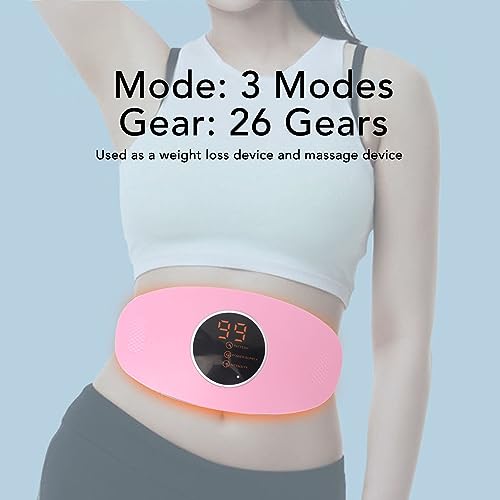 Fyearfly Massage Schlankheitsgürtel,Massagegürtel Bauchmassagegerät,Elektrischer Abnehmgürtel mit EMS Technologie & Wärme, 6 Motor Vibrations Slimming Machine für Bauch,Beine,Pink, Aufladbar