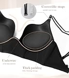 DotVol Multiway Biustonosz Push Up Głębokie plecy Dekolt w kształcie litery U, Czarny (Black), 90C