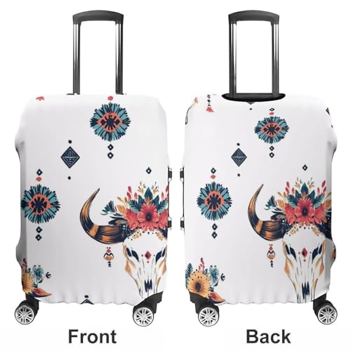 Bulls Skull Luggage Cover Suitcase Protector Travel Baggage Covers for Men Women XL3