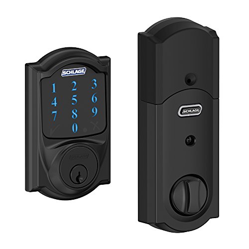 Schlage Connect Camelot Touchscreen Deadbolt With Built-In Alarm, Matte Black, Be469 Cam 622, Works With Alexa Via Smartthings, Wink Or Iris #TOP9