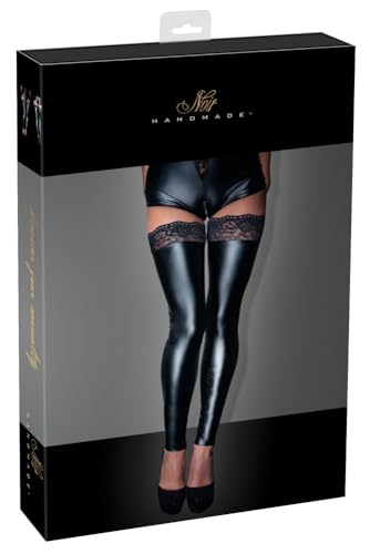 Lingerie wetlook sexy Noir Handmade avec laçage raffiné vêtement bas