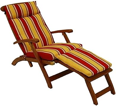 Blazing Needles Steamer Deck Outdoor Lounger Cushion, Eastbay Onyx