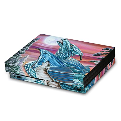 Autocollant Xbox One X Dragons Loup habillage vinyle design pour salon gaming