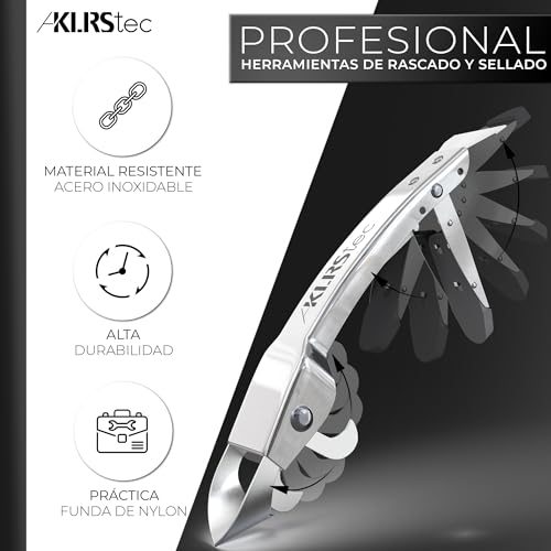 Miniatura 2 de Klrstec Herramienta Profesional Removedor De Juntas 100 Acero Inoxidable Resistente Multiherramienta Rascadora 4 En 1 - Juego De Herramientas Para Remover Y Renovar Juntas De Silicona