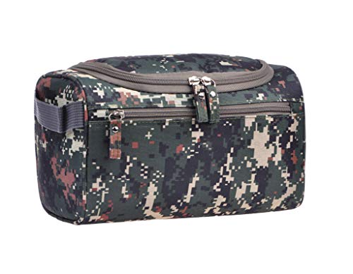 Image of Mens Travel Shaving Toiletry Bag Small Hanging Wash Organizer Dopp Kit Travel Accessories, Camouflage Mosaic