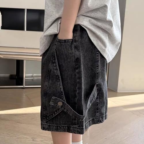 Short denim garçon style cargo en toile légère et coupe cinq points - 4