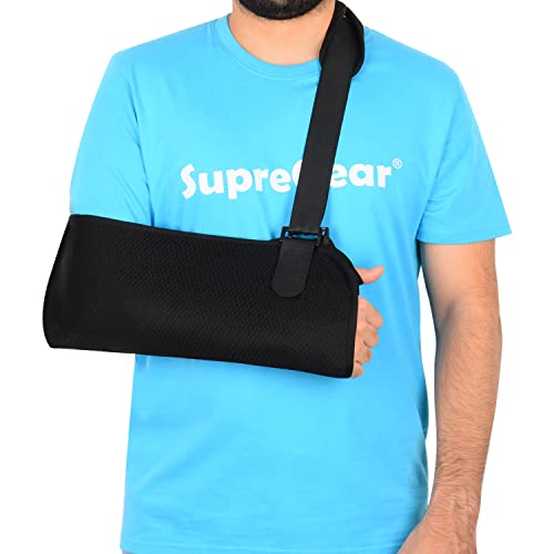 supregear Arm Sling, Lightweight Adjustable Mesh Shoulder Immobilizer Rotator Cuff Arm Swathe Support Brace for Shoulder Injury, Broken & Fractured Bones, Fits Left and Right Arm Men and Women,XS
