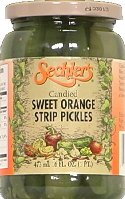 SECHLERS PICKLE CANDIED SWT ORNG STRIP-16 OZ -Pack of 6
