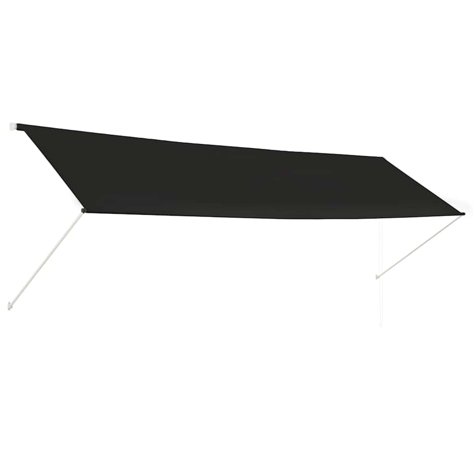 Wysuwana markiza na balkon, bez wiercenia, z korbą ręczną, aluminiowa markiza odporna na promieniowanie UV, z regulacją wysokości i wodą, antracytowa, do sklepu, na taras i do ogrodu