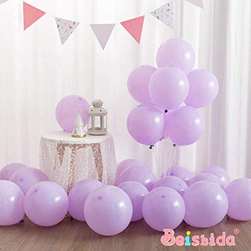 Beishida 100Pcs Lavender Balloons 10 Inch Pastel Purple Balloons Pearl Purple Balloon Latex Helium Balloons For Birthday Wedding Baby Bridal Shower Party Decorations Supplies #TOP3