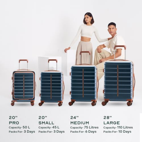 Image of Assembly Odyssey 28 Inch (75cm) Large Check-in Trolley Bag Hard Shell Polycarbonate Suitcase Lightweight with TSA Lock 8 Spinner Wheels Blue