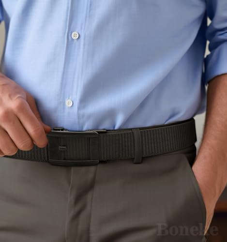 Men's 1.38 Inch Quick Release Ratchet Golf Belt | No Holes Needed Automatic Slide Buckle | Adjustable Nylon Tactical Belt for Everyday Wear2