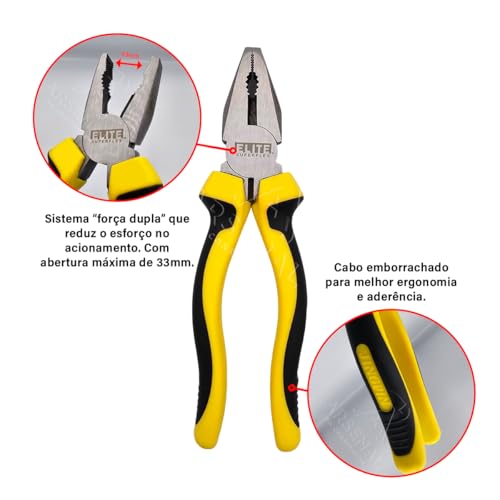 Alicate Universal 8 Polegadas Cabo Emborrachado Profissional