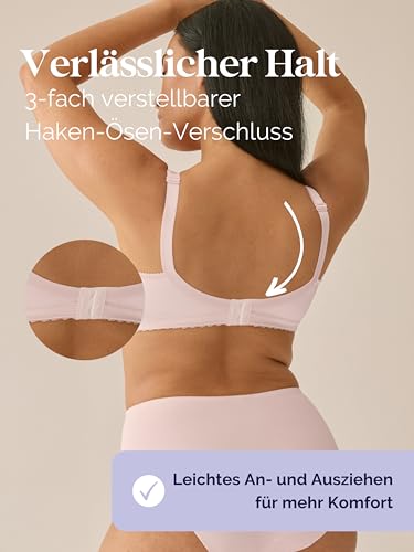 Naturana® Minimizer BH ohne Bügel [Cup B-G] I Maximaler Halt Dank durchdachter Schnittführung & Breiten Trägern I BH Minimizer für eine optisch kleinere Cupgröße 80 Blush B 4
