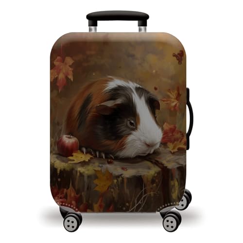 LNXSESN Funda Maleta Mediana Hojas De Arce Marrón Funda para Maletas Elástico Fundas Maletas de Viaje Lavable Protector de Equipaje con Cremallera Fundas para Maletas de Viaje para 26-28 Pulgadas