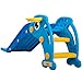 TOBBI Kids Slide for Indoor and Outdoor, Freestanding Slide for Toddler Playground Slipping Slide Climber Toy Playset with Basketball Hoop & Ball, Sky Blue