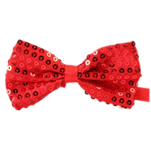 Bongles La Lentejuela Corbata Pajarita del Smoking Clásico Ajustable Accesorios Rendimiento Corbatas para Niños Y Niñas (Rojo)