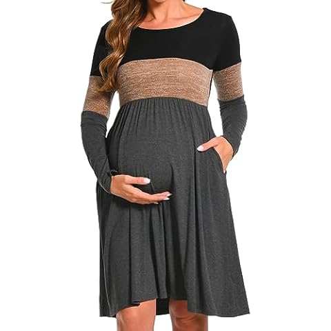 Bearsland Women's Long Sleeve Maternity Dress Cover
