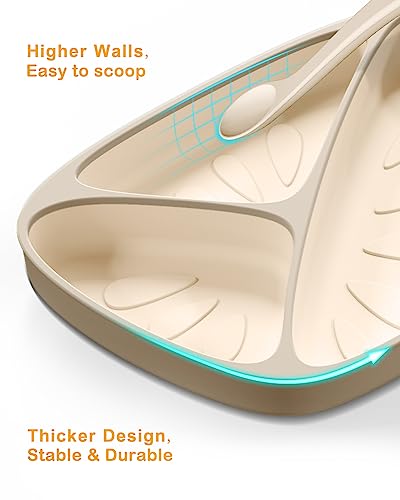 Brvtot Newest Toddler Suction Plates For Baby, 100% Food Grade Silicone Baby Plates With Spoon Set Bpa Free, Divided Toddler Plate With Utensils For Self Feeding, Microwave & Dishwasher Safe #TOP5